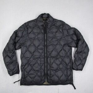 Taion Mens Hi Neck Zip Jacket Black Onion Quilted Down Puffer Coat Size Large